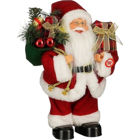 Mica Decorations LED Dekofigur Weihnachtsmann 30 cm rot Dekofigur