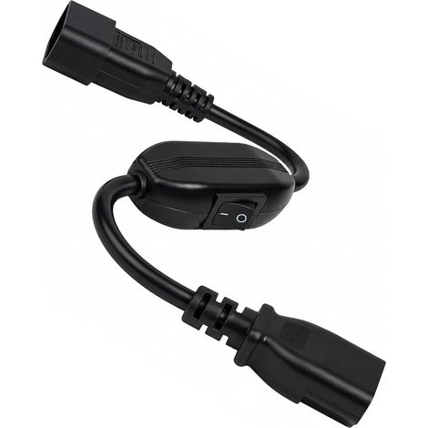 Cordon d'Alimentation IEC C14 vers C13 30 cm pour PDU, Onduleur avec Interrupteur Marche/Arrêt, Câble IEC Court pour Baie de Serveurs, H05VV-F 3x0,75mm² (1/5)
