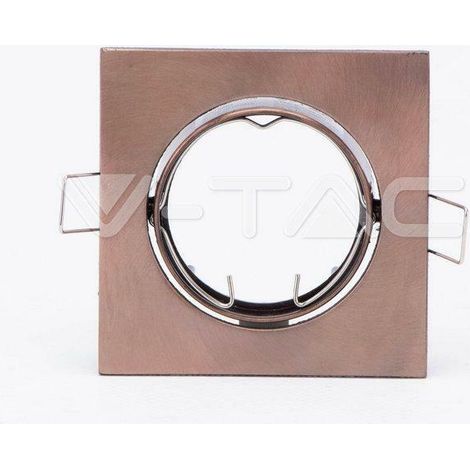 Portalámparas LED empotrable cuadrado V-TAC GU10 y GU5.3 (MR16) Color bronce ajustable