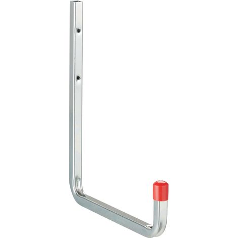 Lote de 4 soportes de pared prácticos para herramientas jardín taller garaje 40 x 20 x 10 cm de acero con recubrimiento en polvo negro 130012068 (1/5)