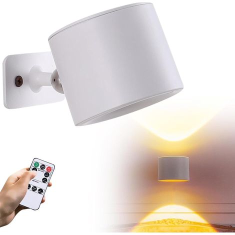 Lampada da parete con ricarica wireless, magnetica, dimmerabile, con telecomando, rotazione a 360°, 3 temperature di colore, bianca. (1/5)