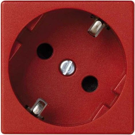 Base schuko embornamiento tornillo protección rojo SIMON K01/6