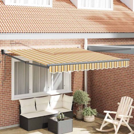 vidaXL Retractable Awning Multicolour 300 x 250 cm Polyester and Metal