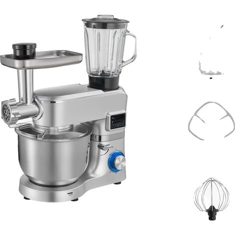 Robot pâtissier, contrôle à 6 vitesses, plusieurs accessoires, 5.7L Argenté (1/2)