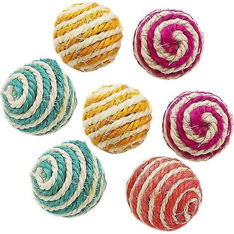 Lot de 7 balles en corde pour chat (1/3)
