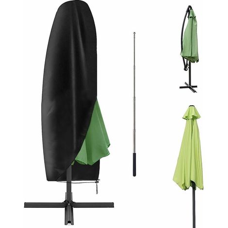Green Mobility-Housse de parasol, Cantilever 23M Housse de parasol en porteàfaux de jardin étanche Housse de parasol noire avec un poteau, 265 x 30 x 80/46 cm. (1/5)