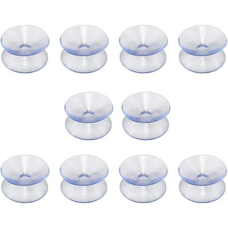 royaluxe-Lot de 10 ventouses double face en caoutchouc de silicone pour dessus de table - Compatible avec plateau en verre - Ventouse transparente sans crochets - Taille : 35 mm (1/3)
