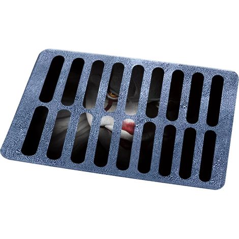 Paillasson Clown des égouts effrayant, paillasson d'horreur en vision stéréoscopique 3D, pour H (1/4)