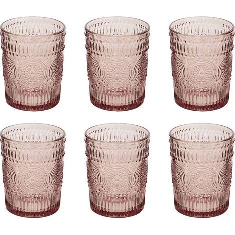 Lot de 6 Verres Bas "Ina" 30cl Rose (1/3)