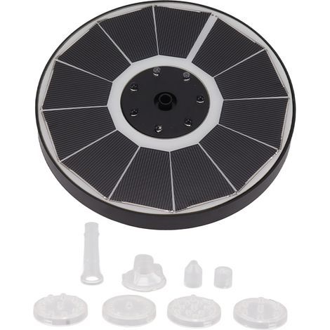 Fontaine solaire à 8 buses, 3,5 W, 900 mAh, colorée et puissante, idéale pour les bains d'oiseaux et les jardins. Buse transparente. (1/5)