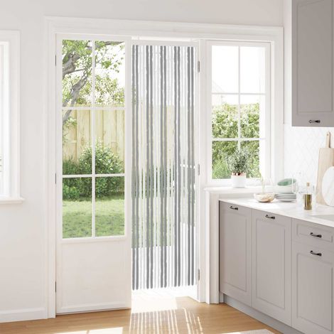 vidaXL Tenda per insetti in chenille Grigio e Bianco 56 x 200 cm (1/4)