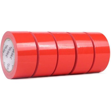 Ruban Adhésif en Tissu Rouge de Qualité Supérieure Heavy Duty Duct Tape 5 rouleaux 48 mm x 27 pour (1/5)