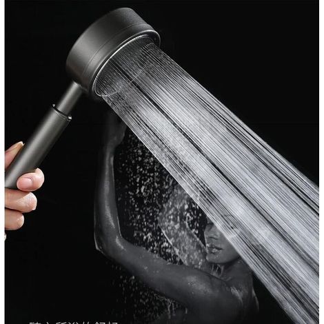 FITLAB-Pommeau Douche,Pommeau de Douche Haute Pression en Acier Inoxydable 304, Douchette Douche Salle de Bain Economie d'Eau(Noire) (1/5)