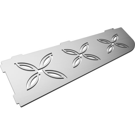 Tablette d'angle murale de douche en inox  Triple Floral L.305mm - Acier brossé (1/3)