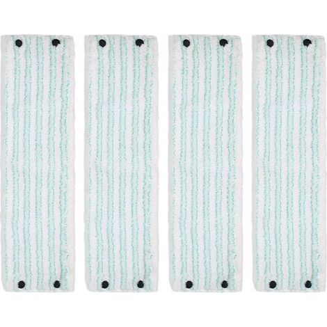 4 lingettes de balai en microfibre compatibles avec le balai Leifheit M - lingettes lavables et réutilisables - 42 x 15,5 cm - Blanches (1/5)
