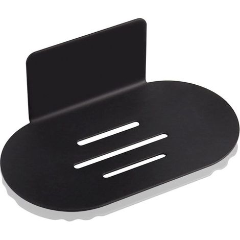 Porte Savon Mural de Auto-adhésif, Porte-Savon Douche en Acier Inoxydable, Boite a Savon de sans Perçage pour Cuisine de Salle de Bain Utilisé pour Stocker éponge à Savon Brosse(noir) (1/4)