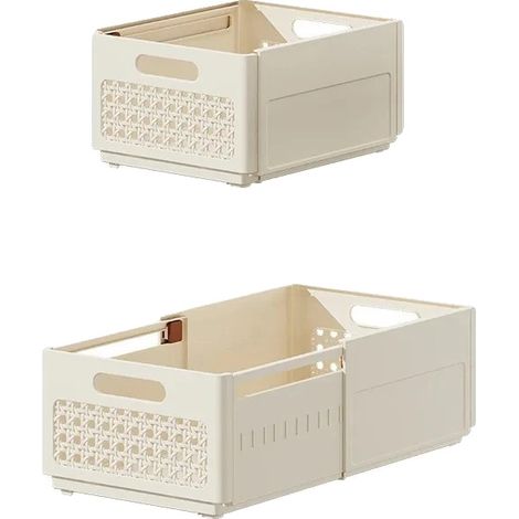 Organizador de ropa, diseño expandible, material ecológico, juego de 3 piezas - Beige - Grande (1/2)