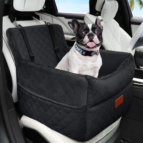 Siège auto pour petit chien en mousse à mémoire de forme avec coussin épais pour chiens de moins de 16 kg, amovible, lavable (1/5)