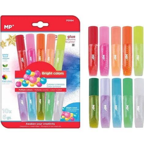 Colla liquida glitterata, 10 colori