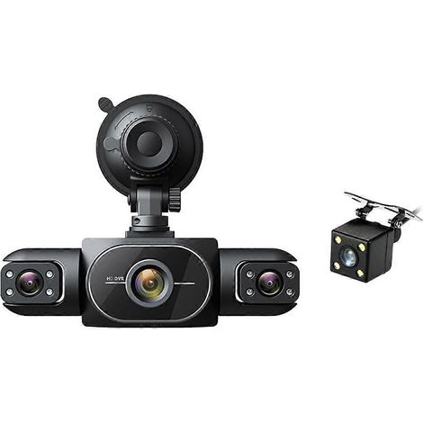 Cámara DVR para coche 1080P con 4 lentes, cámara de salpicadero para interior del vehículo, grabadora de vídeo de 4 vías, videocámara para salpicadero. (1/5)