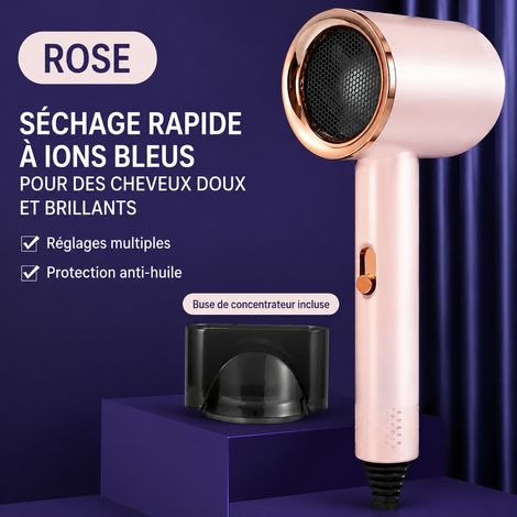 Sèche-cheveux électrique rose 800W spécial dortoir étudiant avec embout concentrateur rouge 800w 12,5 × 8,5 × 29 cm 1,001 kg – Livraison gratuite