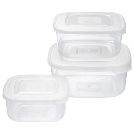 Set 3 Pezzi Contenitori Frigobox Quadrati Trasparenti Tontarelli