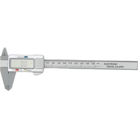 Elektronischer digitaler Messschieber mit LCD-Anzeige, 150 mm (6 Zoll), Zoll/Millimeter-Umrechnung, PA66 Silber (1/5)
