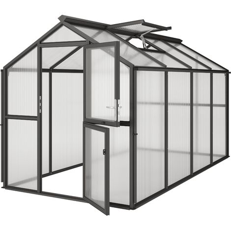 KGT Gewächshaus "Galant IV", anthrazit-grau, 8,8 m², 10 mm HKP