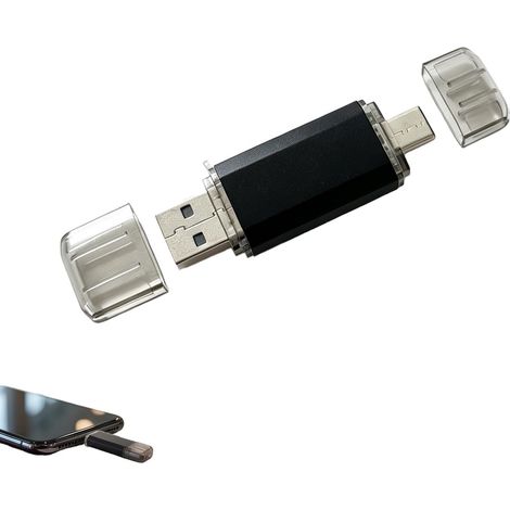 Chiavetta USB 2 in 1 con connettori USB-C e USB-A, 256 MB di memoria portatile per smartphone, tablet e computer: trasferimento file veloce, dimensioni compatte per foto, video e musica. (1/5)