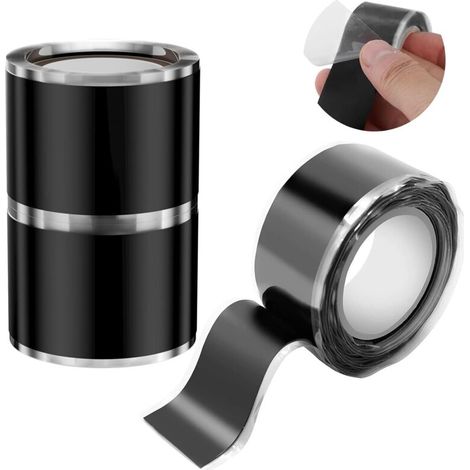 Electricien Resistant, Ruban Adhesif Resistant a l Eau, Ruban Adhésif Isolant Électrique Noir, Ruban de Réparation 1.5mx25mm(3pcs)