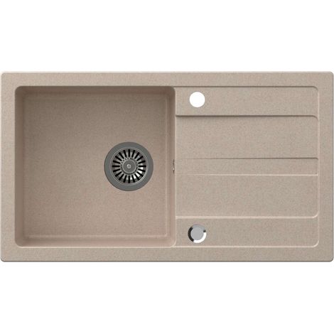Sapho Fregaderos - Fregadero de granito, 78x44 cm, beige GR7202