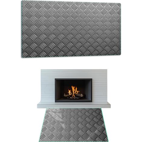 SOPORTE DE CRISTAL PARA CHIMENEA, CRISTAL TEMPLADO, DIMENSIONES 52x40cm, GRÁFICOS, METAL (1/5)