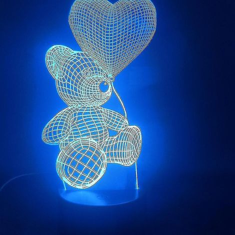 Veilleuse LED 3D Love Bear Balloon pour chambre d'enfant (1/2)