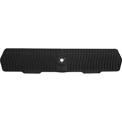 Protection anti-éclaboussures en silicone pour évier de cuisine de 29,92 pouces, poignée de robinet, bac d'égouttage, accessoires de comptoir de salle de bain, noir. (1/5)