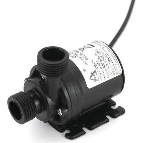 Wasserpumpe 12 V 800 l/h 5 m, bürstenlose Tauchwasserpumpe, für Teich, Teich, Aquarium, Solarbrunnen, Poolwasserzirkulation