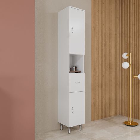 Mueble De Baño De Pie Blanco Brillante H 198 Cm Easy (1/2)