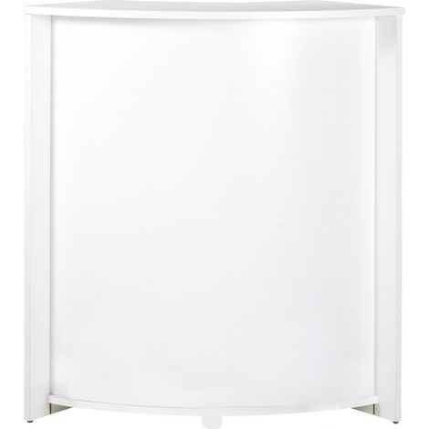 Beaux Meubles Pas Chers – Meuble bar 96 cm blanc – 3 niches – Panneaux de particules mélaminés E0.5 – Forme arrondie – Éco-conçu, fabriqué en France (1/3)