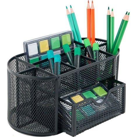 Organizer da scrivania in rete, portapenne e portamatite per ufficio, articoli per ufficio, organizer da scrivania e accessori
