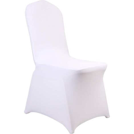 Juego de 10 fundas para sillas de boda elásticas blancas para recepción, cumpleaños, banquetes, fiestas, reuniones, fundas para sillas, comedor, hotel, restaurante