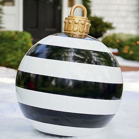 Riesige Weihnachtskugel 60 cm, transparente Kugel, riesige aufblasbare Weihnachtskugel, Weihnachtskugeln, aufblasbare Weihnachtsdekoration für den Außenbereich, PVC-Weihnachtsschmuck (F) (1/4)