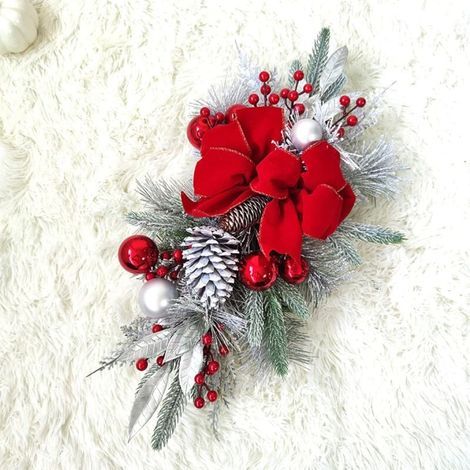 Ghirlanda natalizia a forma di goccia con luci, 60 cm, ghirlanda preilluminata per albero di Natale, decorazione natalizia per scale, ghirlanda natalizia per porta d'ingresso, finestra (1 pz) (1/4)