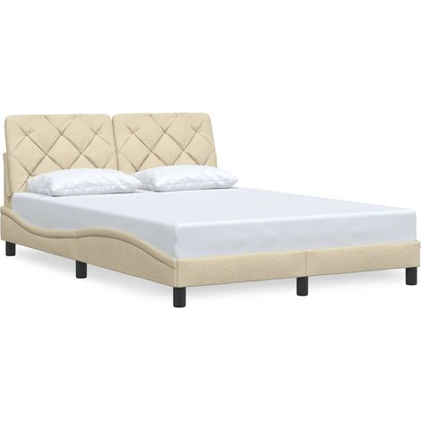 vidaXL Giroletto senza Materasso Crema 140x200 cm in Tessuto (1/5)