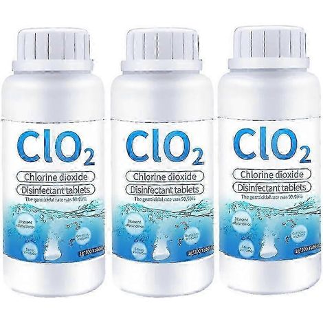 300 comprimés effervescents de dioxyde de chlore de qualité alimentaire pour la désinfection antibactérienne et la purification de l'eau (traitement chimique au ClO2)