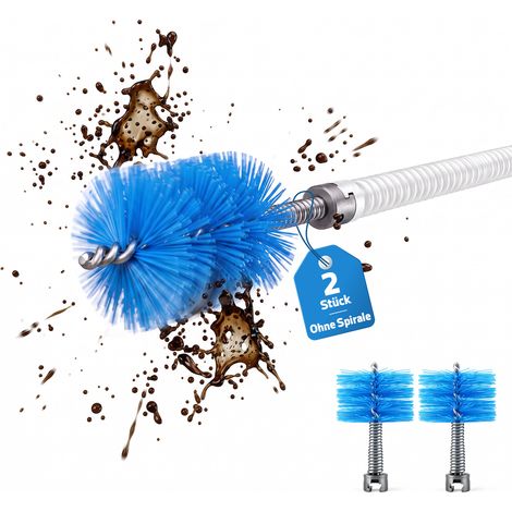 Lot de 2 Brosses de Nettoyage Compatible Spirale 12/16mm Brosse Flexible Anticorrosion en Acier et Nylon Outil Nettoyage Canalisation Goupillon pour Conduites Complexes Tuyaux 30-70mm (1/5)