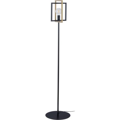 Lampada da terra industriale nero oro 161cm E27 15W Eden