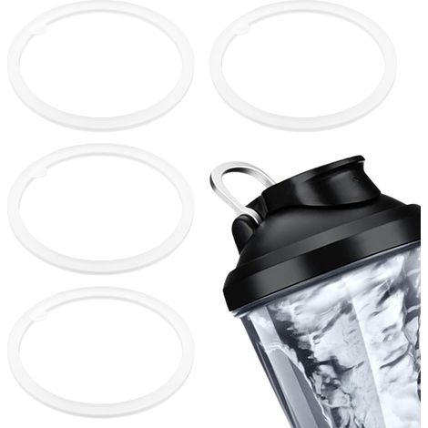 4pcs Replacement Seals for Electric Bottle Protein Shaker 24oz, Leak-Proof Silicone Sealing Parts Replacement Part for Lid Pourer Spout BPA Free (1/5)