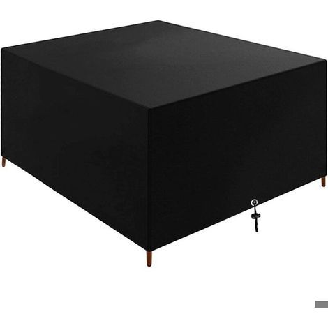 Outdoor Furniture Cover - 420D Oxford Waterproof Black 126x126x74cm with Drawstring
