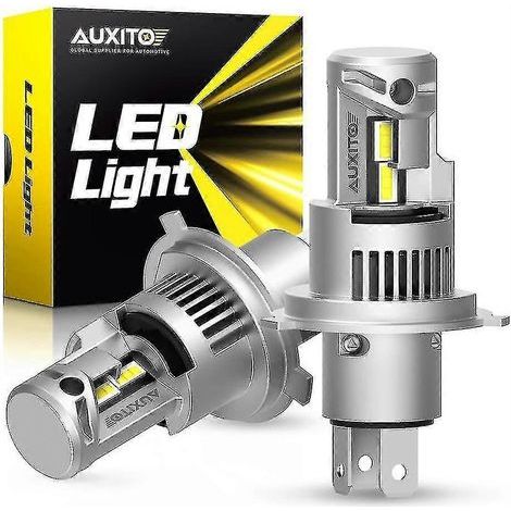 Auxito Lot de 2 ampoules LED Turbo H4 9003 20 000 lm 100 W ultra-lumineuses Canbus pour phares de voiture, feux de croisement/route, 12 puces CSP, sans erreur