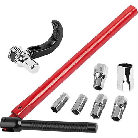 Lot de 8 clés à écrou de robinet de colonne - Clé à écrou de robinet de 13 mm - Clé à écrou de robinet 9-17 mm - Outil spécial - Clé de robinetterie - Pour les espaces étroits (1/5)