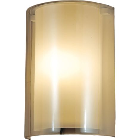 Applique Murale Maribel Ambre En Métal, Verre Et Méthacrylate, Douille E27 40W, Indice Ip20, Dimensions 23X11,5X32,5 Cm Par Maribel Lighting. (1/3)